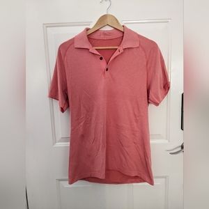 Men's Lululemon active polo shirt size M salmon